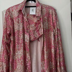 Moon Ryder Sequin Cheetah Shirt and matching short set